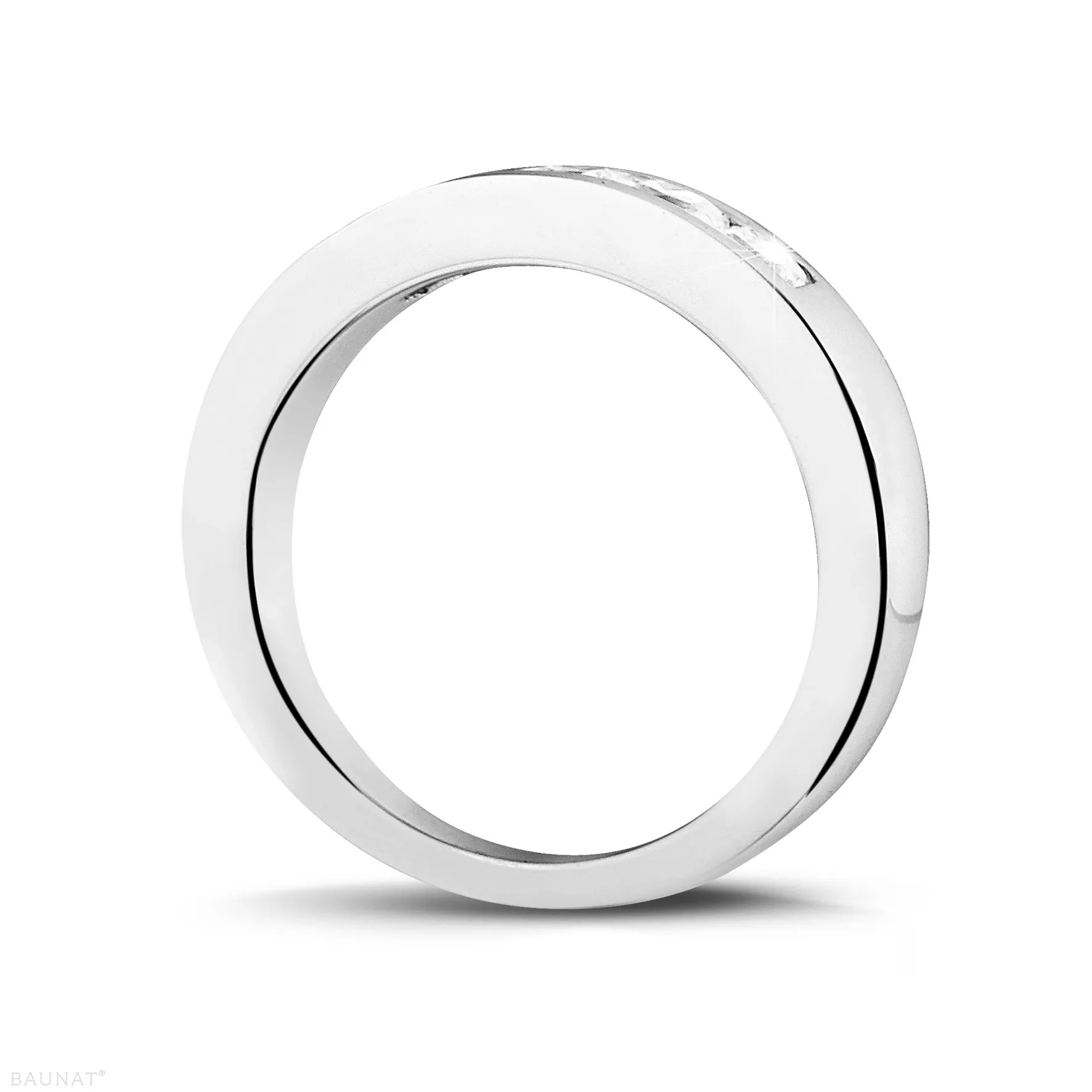 0.75 quilates alianza en platino con diamantes talla princesa 