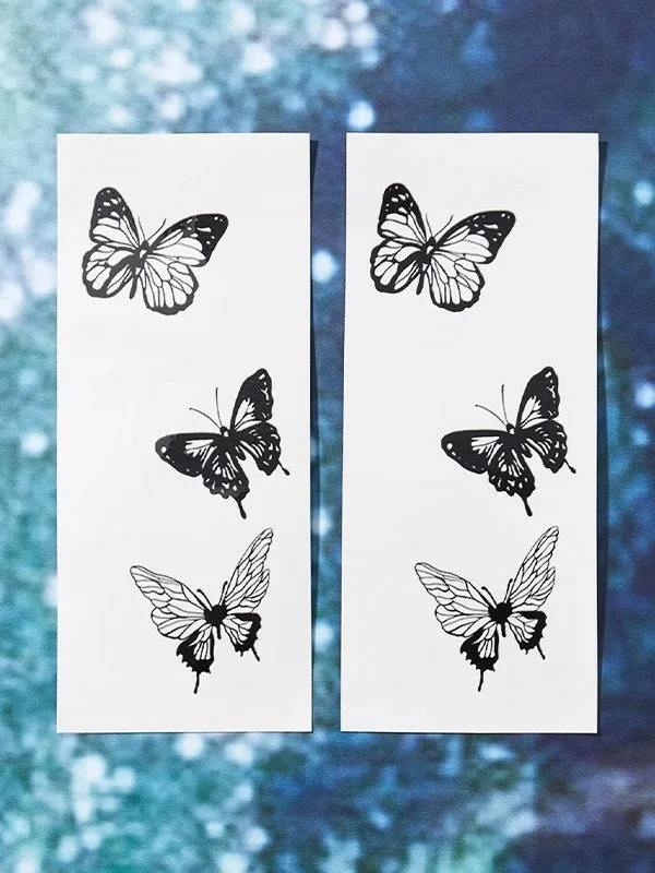 1 pegatina de tatuaje de mariposa