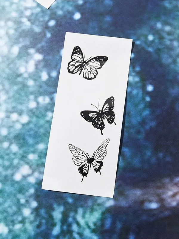 1 pegatina de tatuaje de mariposa