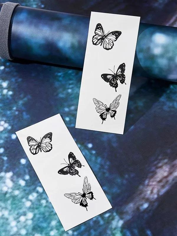 1 pegatina de tatuaje de mariposa