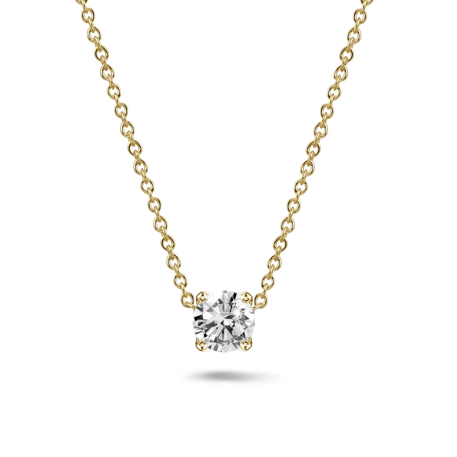 2.00 quilates colgante solitario en oro amarillo con diamante redondo 