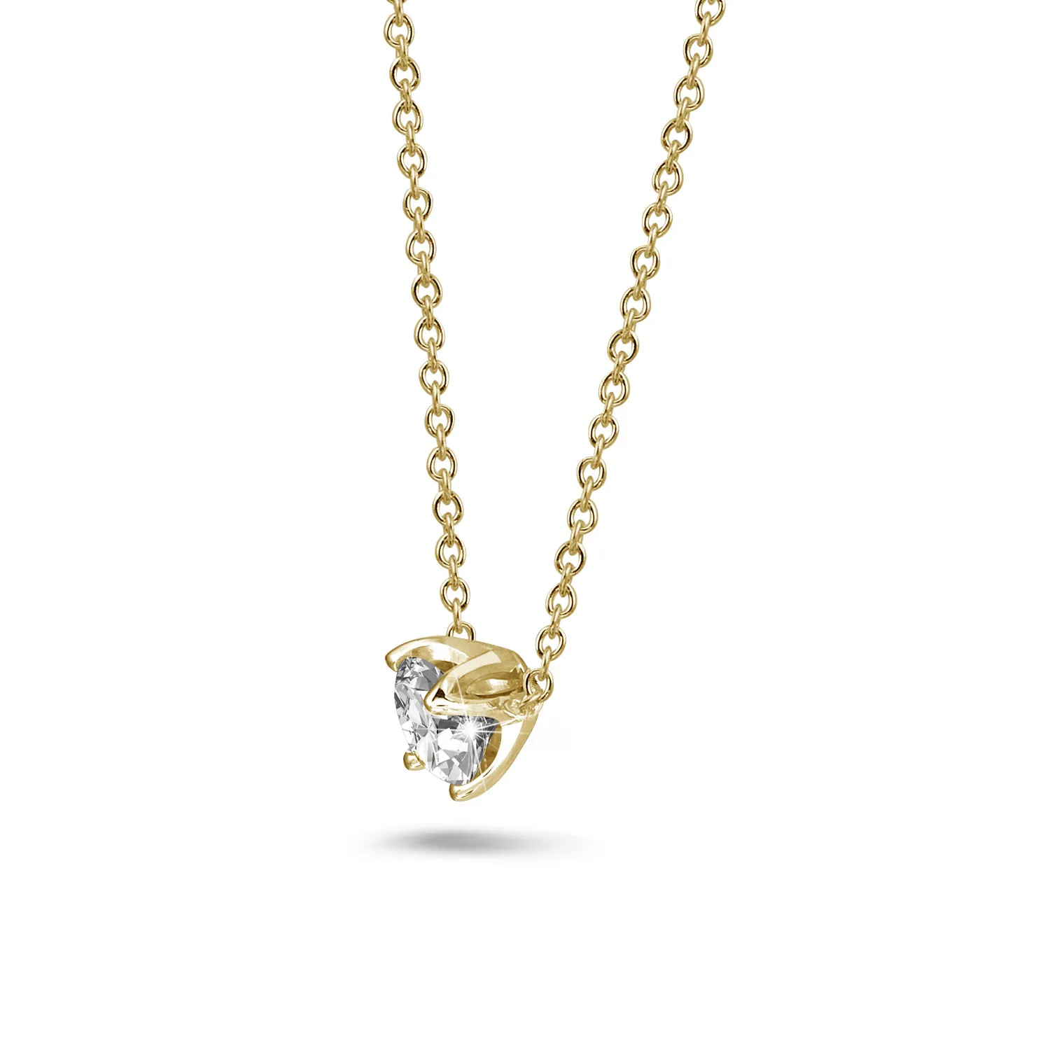 2.00 quilates colgante solitario en oro amarillo con diamante redondo 