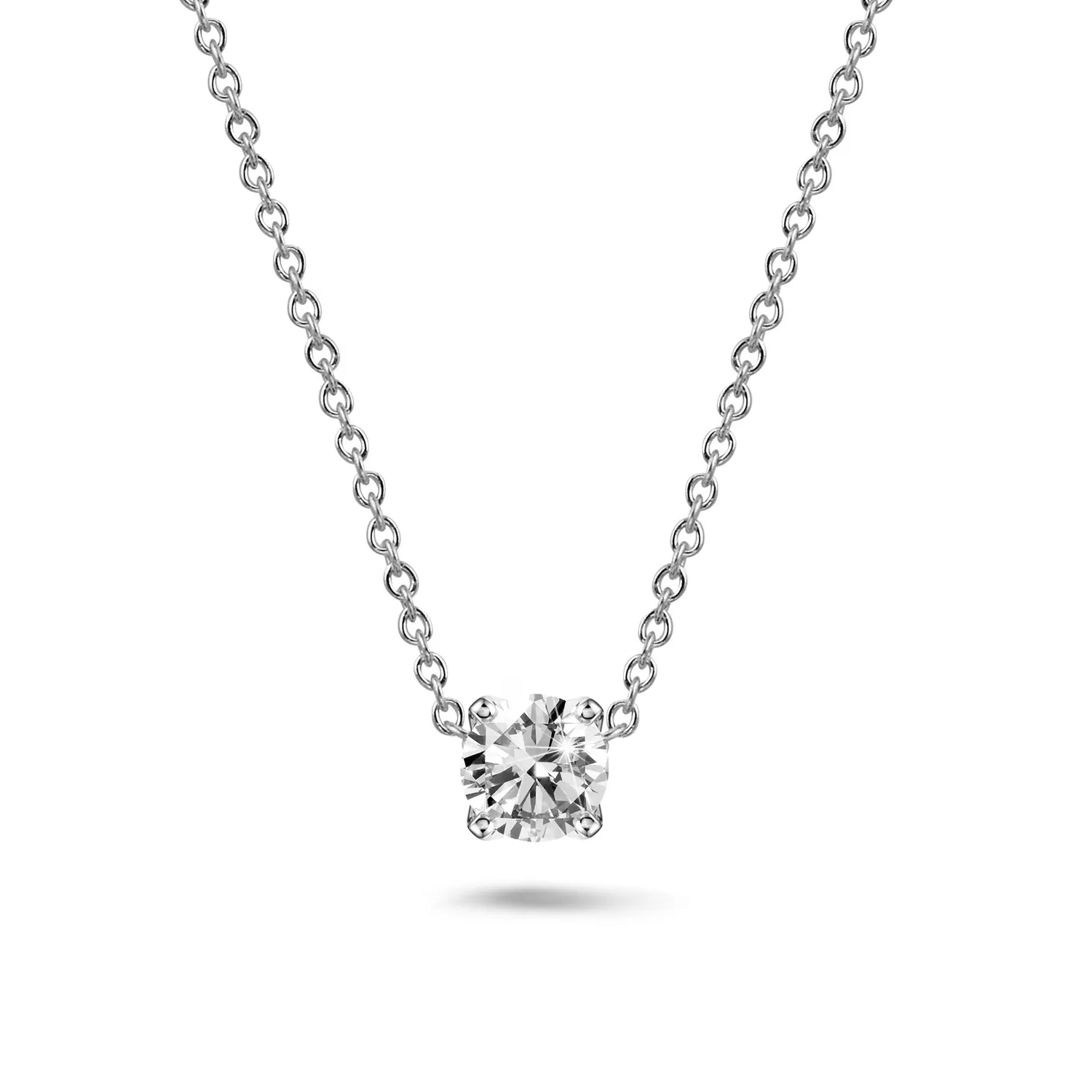 2.00 quilates colgante solitario en oro blanco con diamante redondo 