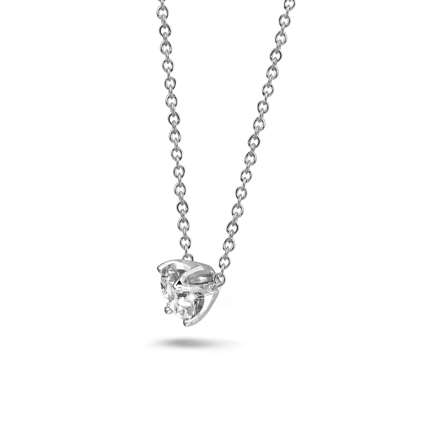 2.00 quilates colgante solitario en oro blanco con diamante redondo 