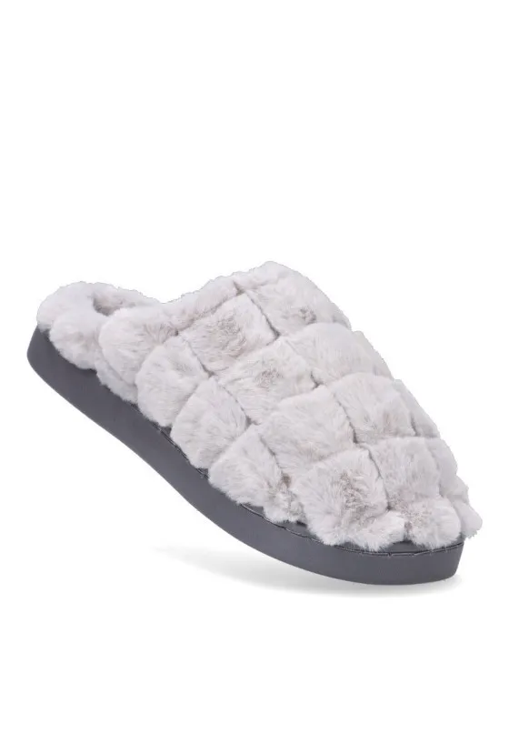 2Z 3113 Gris ZAPATILLA CASA CUADROS Suela plana