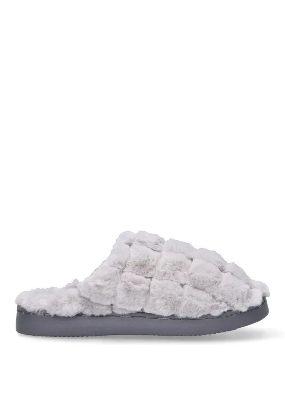 2Z 3113 Gris ZAPATILLA CASA CUADROS Suela plana