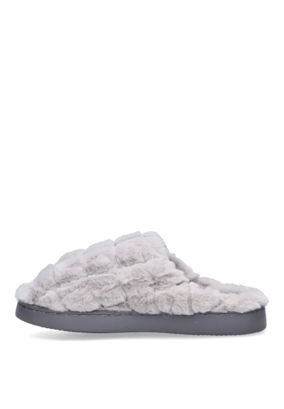 2Z 3113 Gris ZAPATILLA CASA CUADROS Suela plana