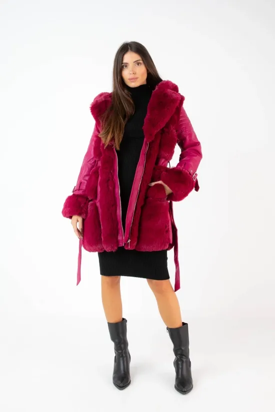 ABRIGO HUGELU  FUCSIA
