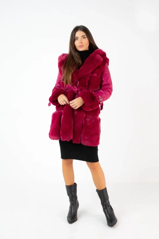 ABRIGO HUGELU  FUCSIA
