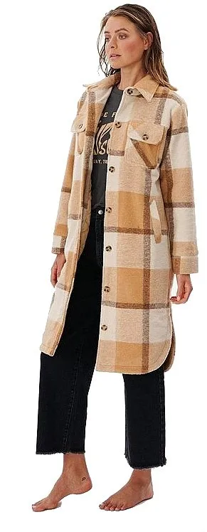 ABRIGO RIP CURL BREEZE CHECK  CAMEL  WOMEN´S