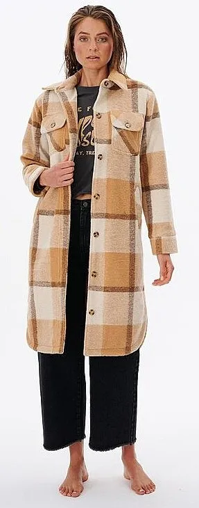 ABRIGO RIP CURL BREEZE CHECK  CAMEL  WOMEN´S