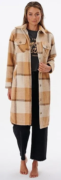 ABRIGO RIP CURL BREEZE CHECK  CAMEL  WOMEN´S