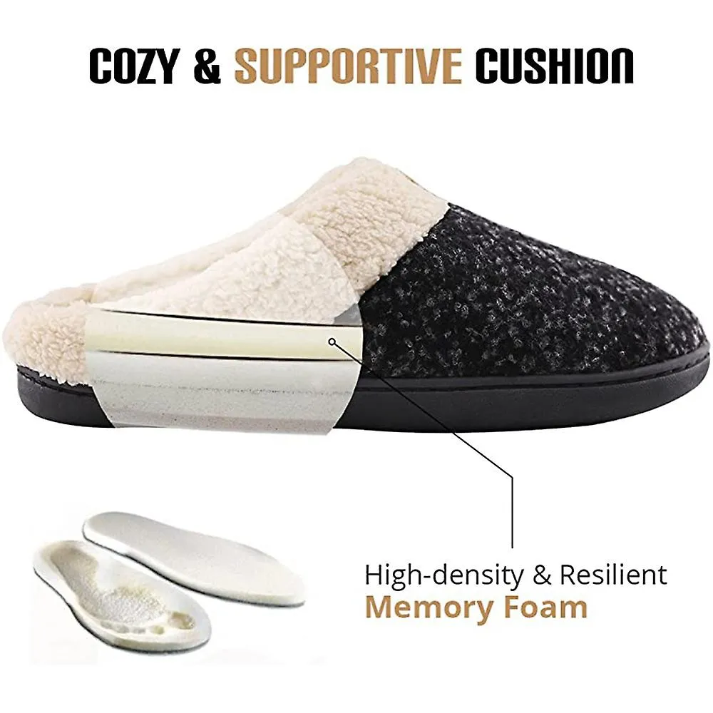 ACOGEDORAS ZAPATILLAS DE ESPUMA VISCOELáSTICA CON SUELA DE GOMA ANTIDESLIZANTE L 4243 NEGRA