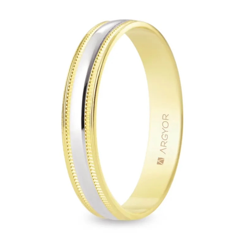 Alianza "Argyor" Bicolor/Labrada Oro 18k 4mm (5240101)