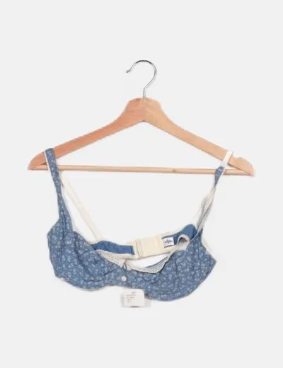 Ann Blomma Sujetador azul estampado floral