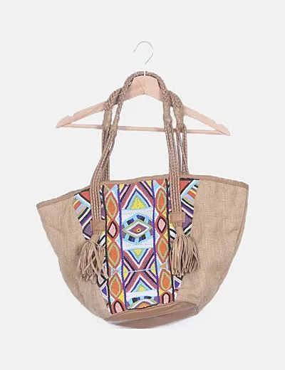 Antik Batik Bolso shopper étnico con pedrería