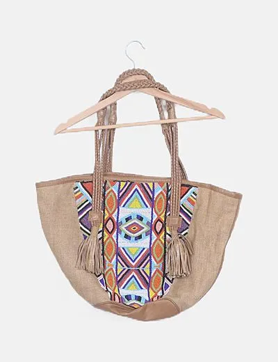 Antik Batik Bolso shopper étnico con pedrería
