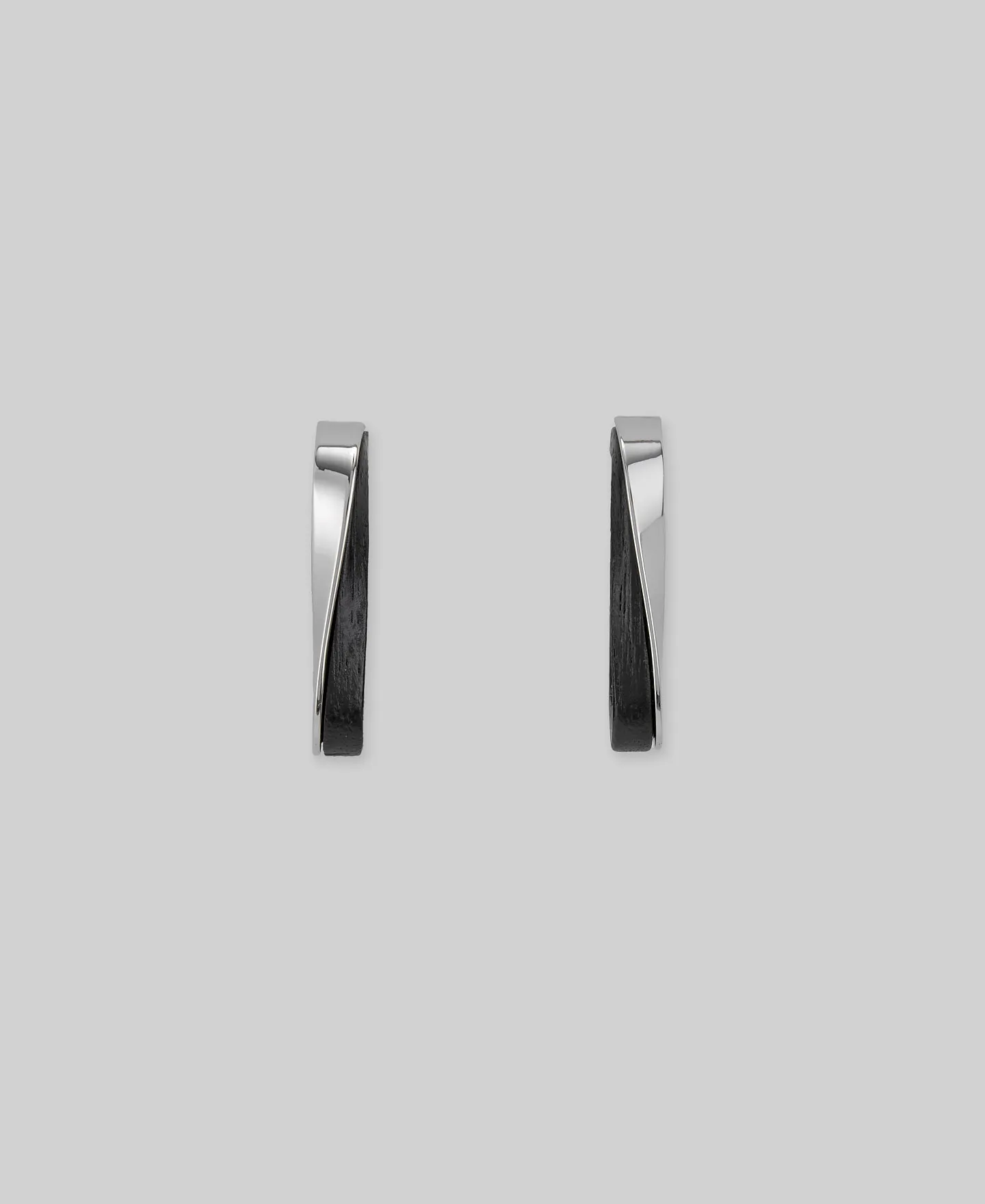 Aros rectangulares madera y metal mujer