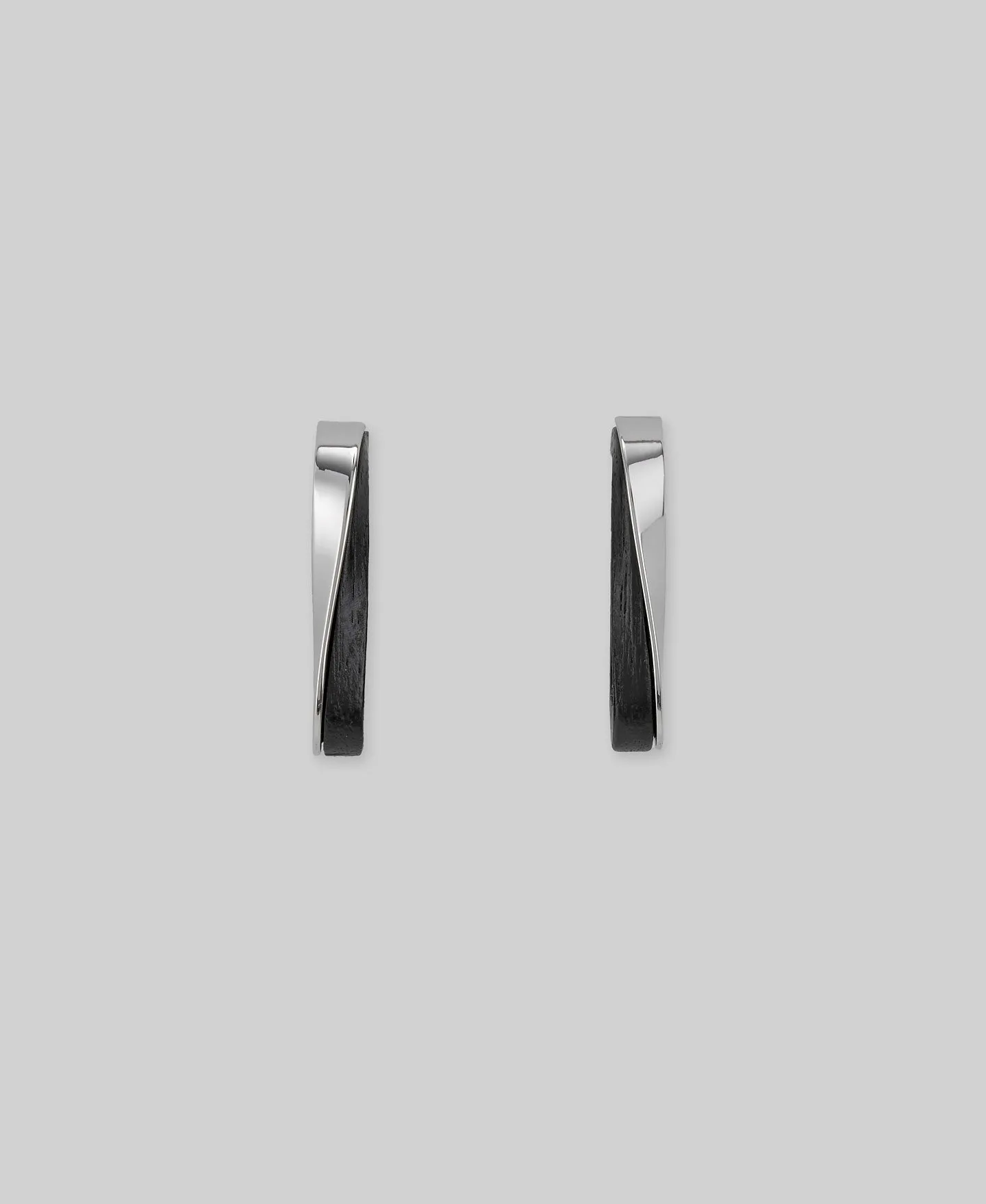 Aros rectangulares madera y metal mujer