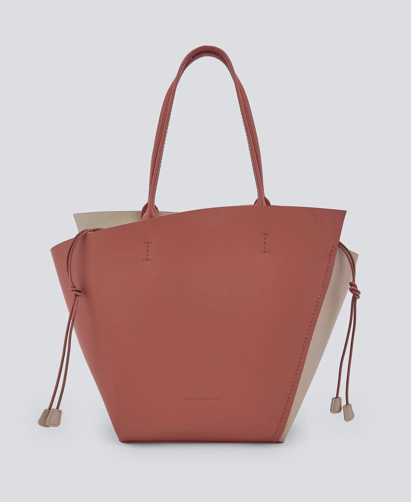 Asymmetric leather shopper bag woman