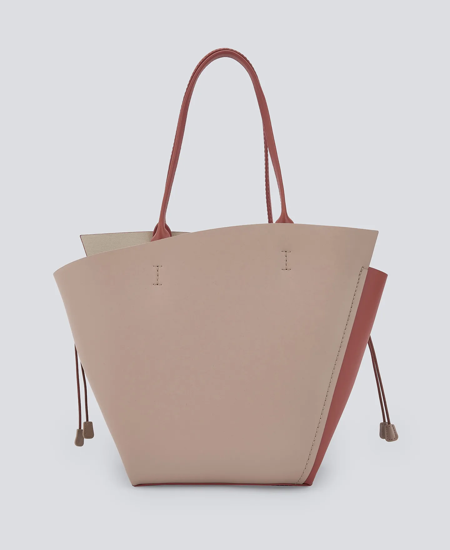 Asymmetric leather shopper bag woman