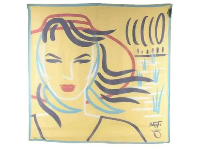 Autre Marque Cuadrado de seda Amarillo 
