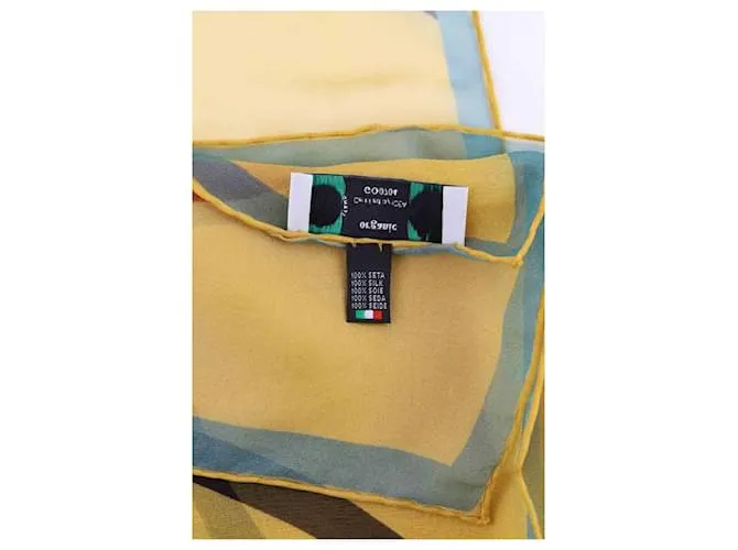 Autre Marque Cuadrado de seda Amarillo 