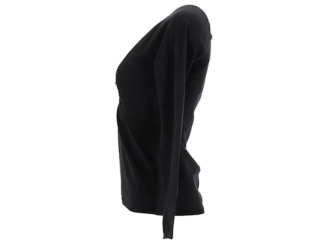 Autre Marque Top de manga larga con cuello en V Max Mara Studio en viscosa negra Negro 