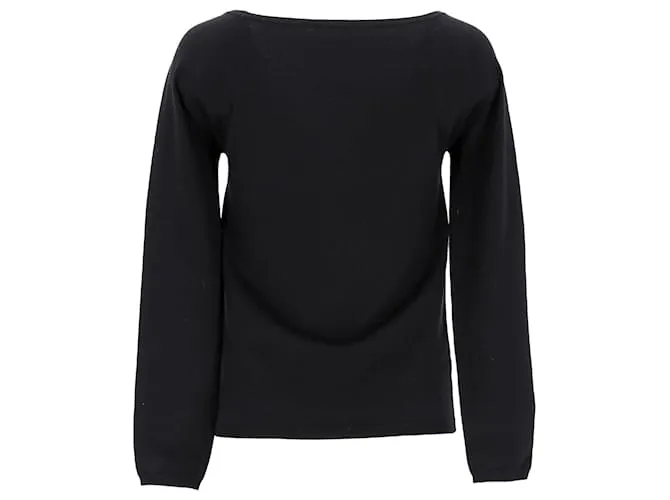 Autre Marque Top de manga larga con cuello en V Max Mara Studio en viscosa negra Negro 