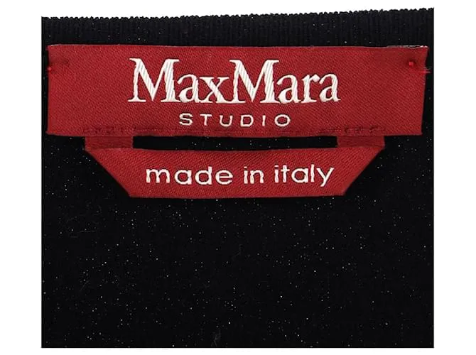 Autre Marque Top de manga larga con cuello en V Max Mara Studio en viscosa negra Negro 
