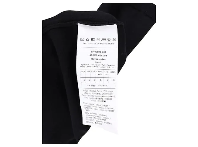 Autre Marque Top de manga larga con cuello en V Max Mara Studio en viscosa negra Negro 