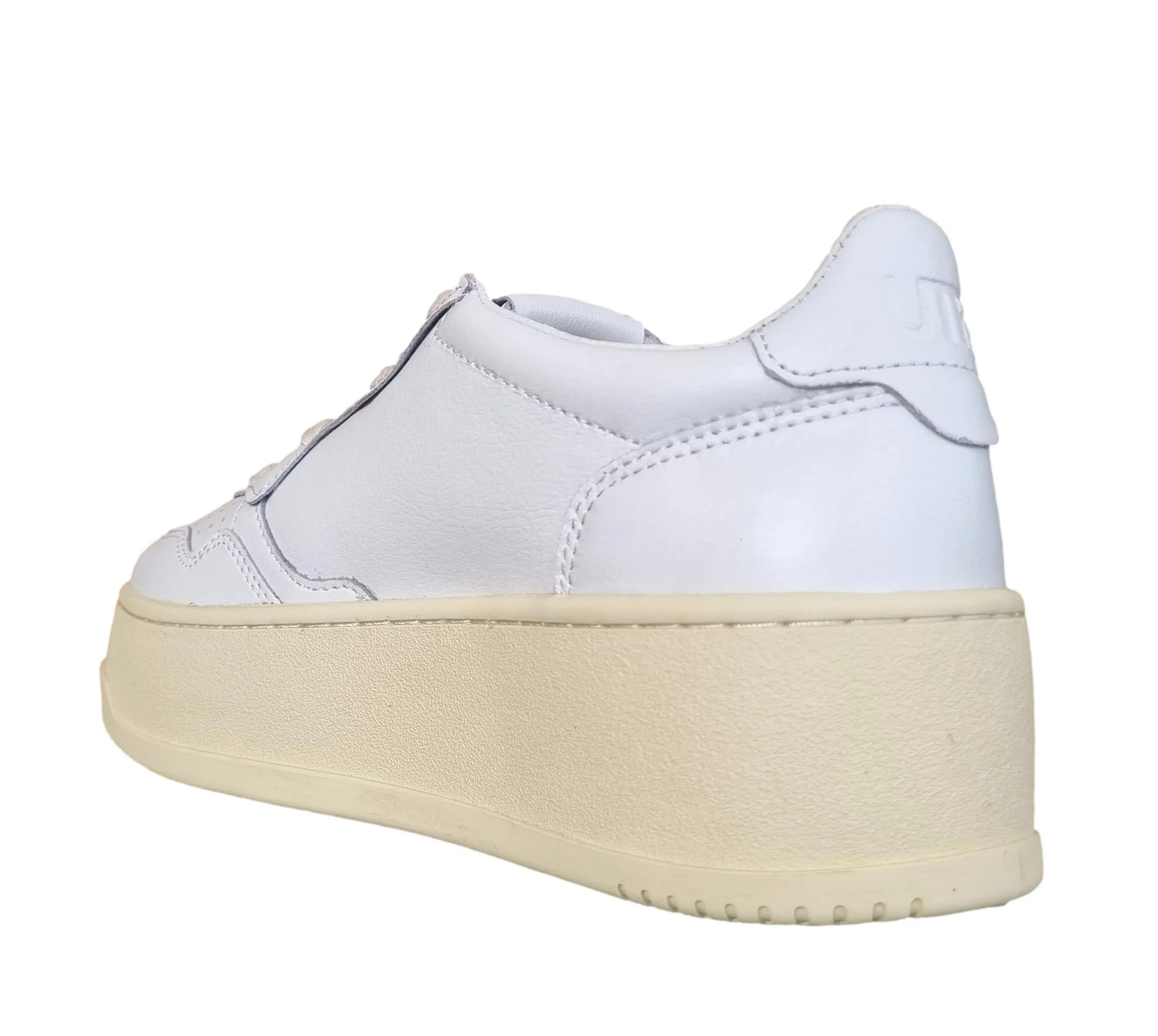 AUTRY zapatillas de cuero para mujer suela de plataforma PTLW LL15 blanco