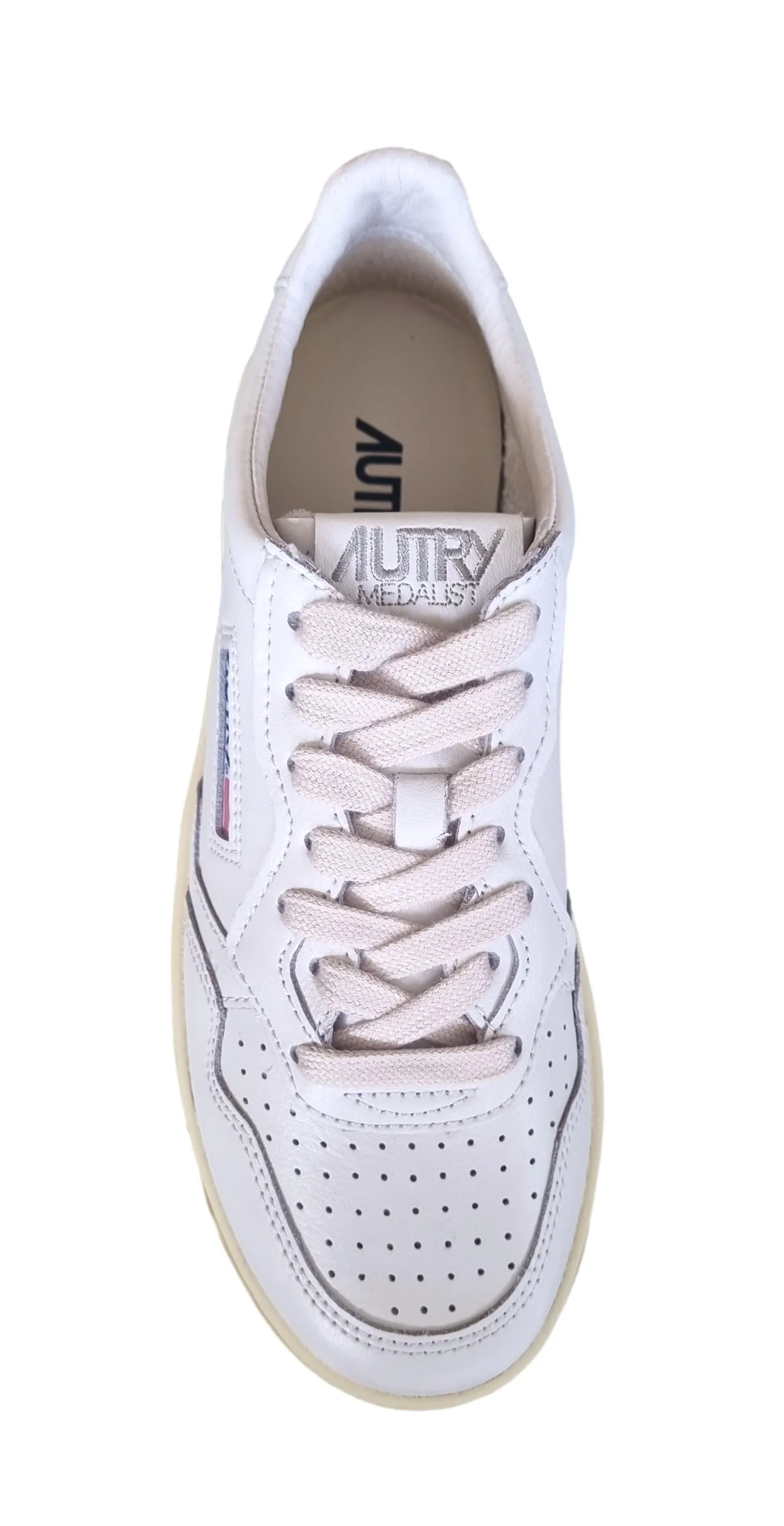 AUTRY zapatillas de cuero para mujer suela de plataforma PTLW LL15 blanco