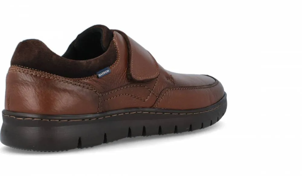 BAERCHI  ZAPATO HOMBRE FLEXIBLE VELCRO TABACO