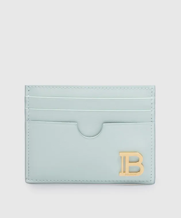 Balmain Green card holder with metal logo