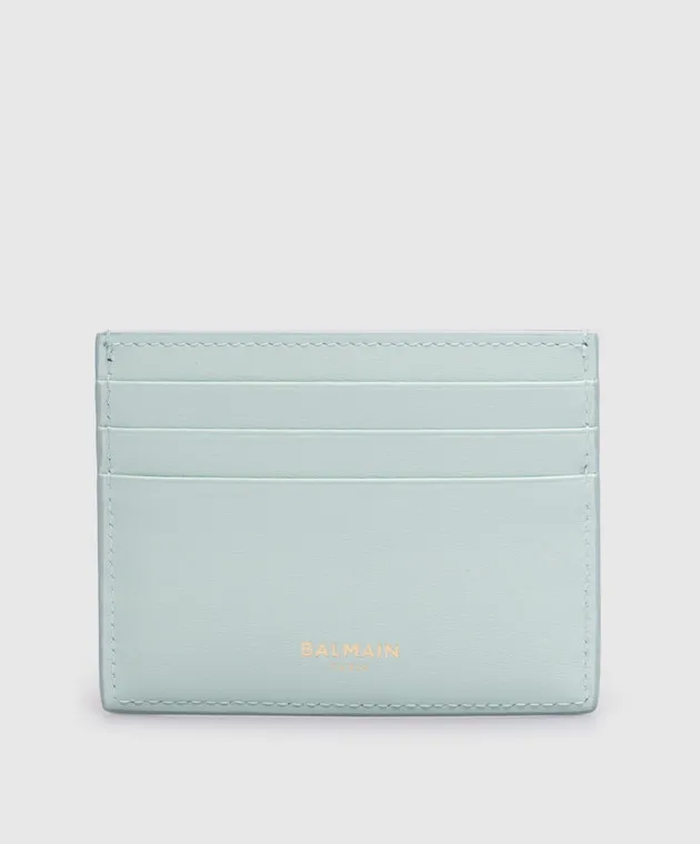 Balmain Green card holder with metal logo