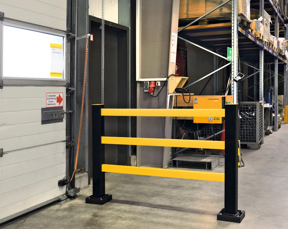 Barandilla de seguridad Hybrid, con elemento flexible de poliuretano, A 1100 mm, H 1040 mm