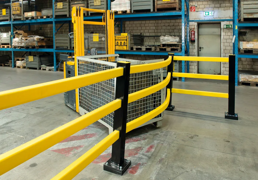 Barandilla de seguridad Hybrid, con elemento flexible de poliuretano, A 1100 mm, H 1040 mm