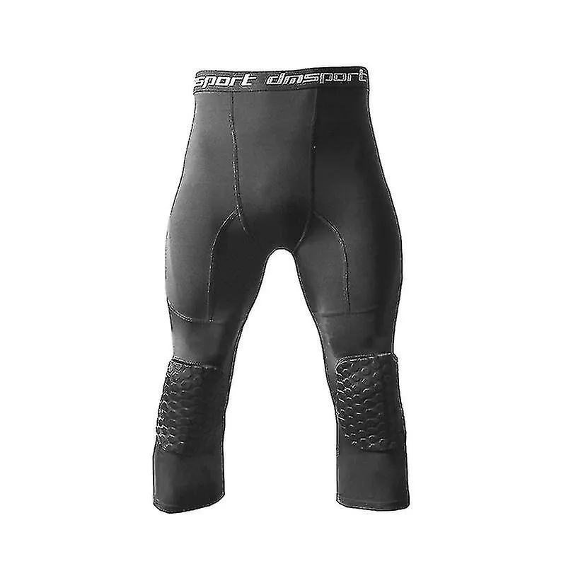 BASKETBALL LEGGINGS WITH KNEE PAD FOR MEN 3/4 COMPRESSION TROUSERS SPORTS TROUSERS MULTIWAY