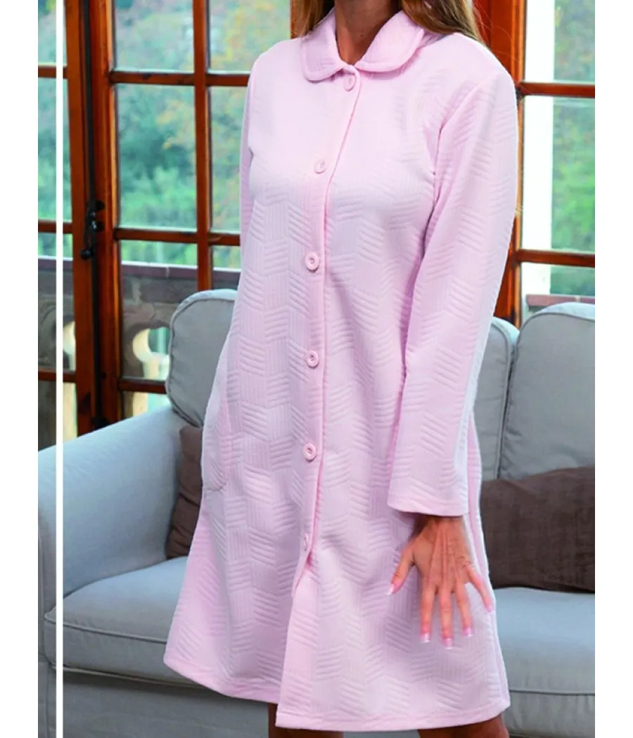 Bata mujer Muslher punto Guatiné rosa botones