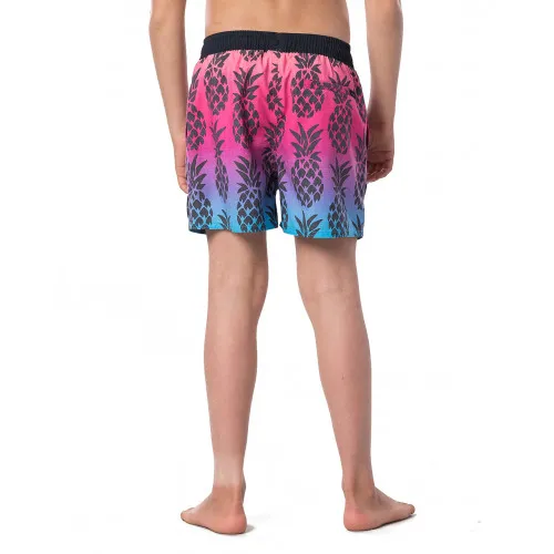 Bañador RIP CURL surfero niño Short elástico Funny Volley Boy Pink Ref. KBOGB4 rosa piña tropical