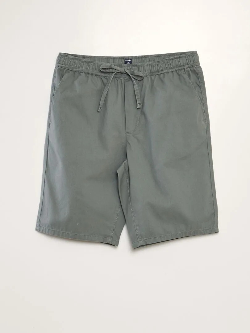BERMUDAS TIPO CHINO CON CINTURA ELáSTICA  VERDE