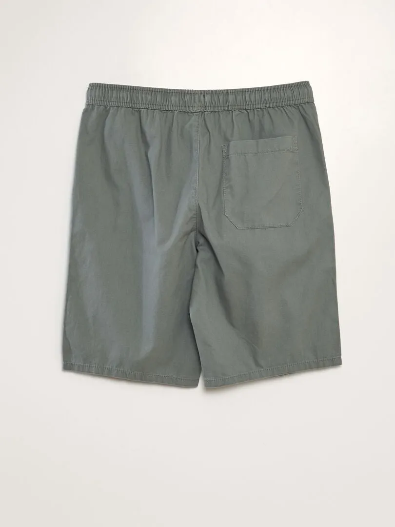 BERMUDAS TIPO CHINO CON CINTURA ELáSTICA  VERDE