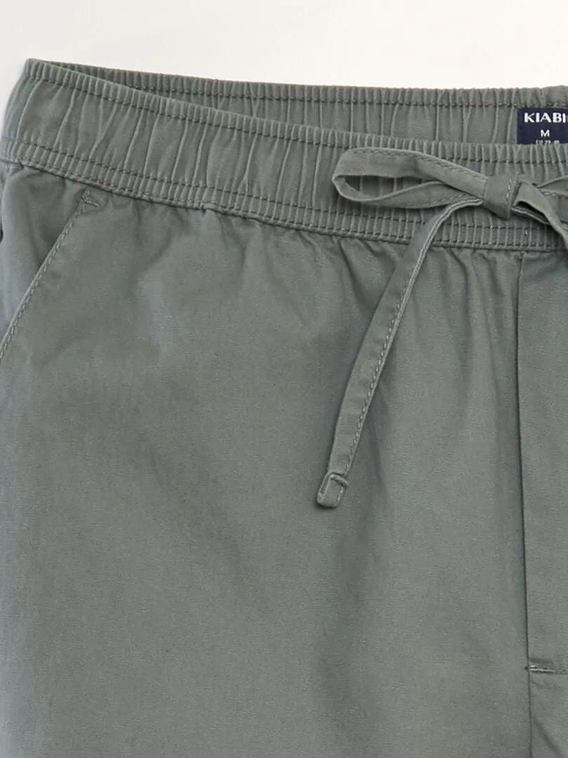 BERMUDAS TIPO CHINO CON CINTURA ELáSTICA  VERDE
