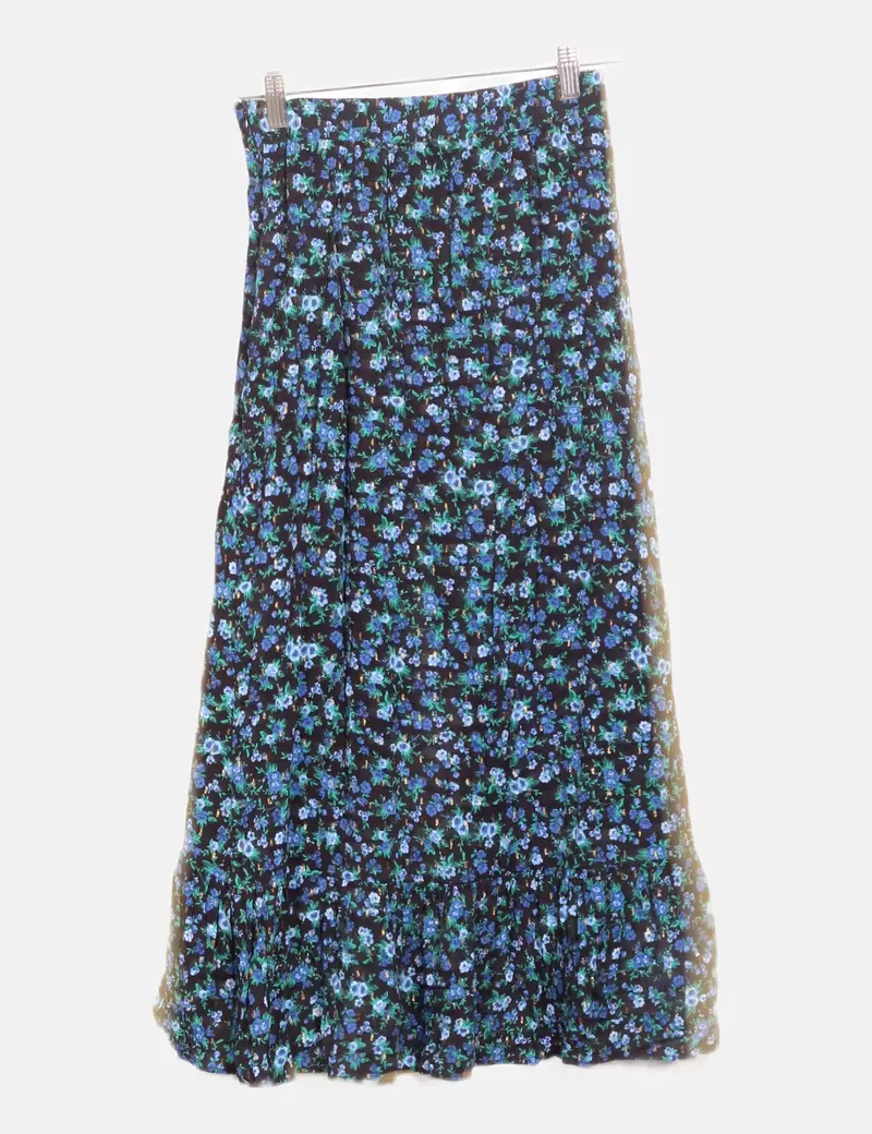 Bershka Falda negro estampado floral
