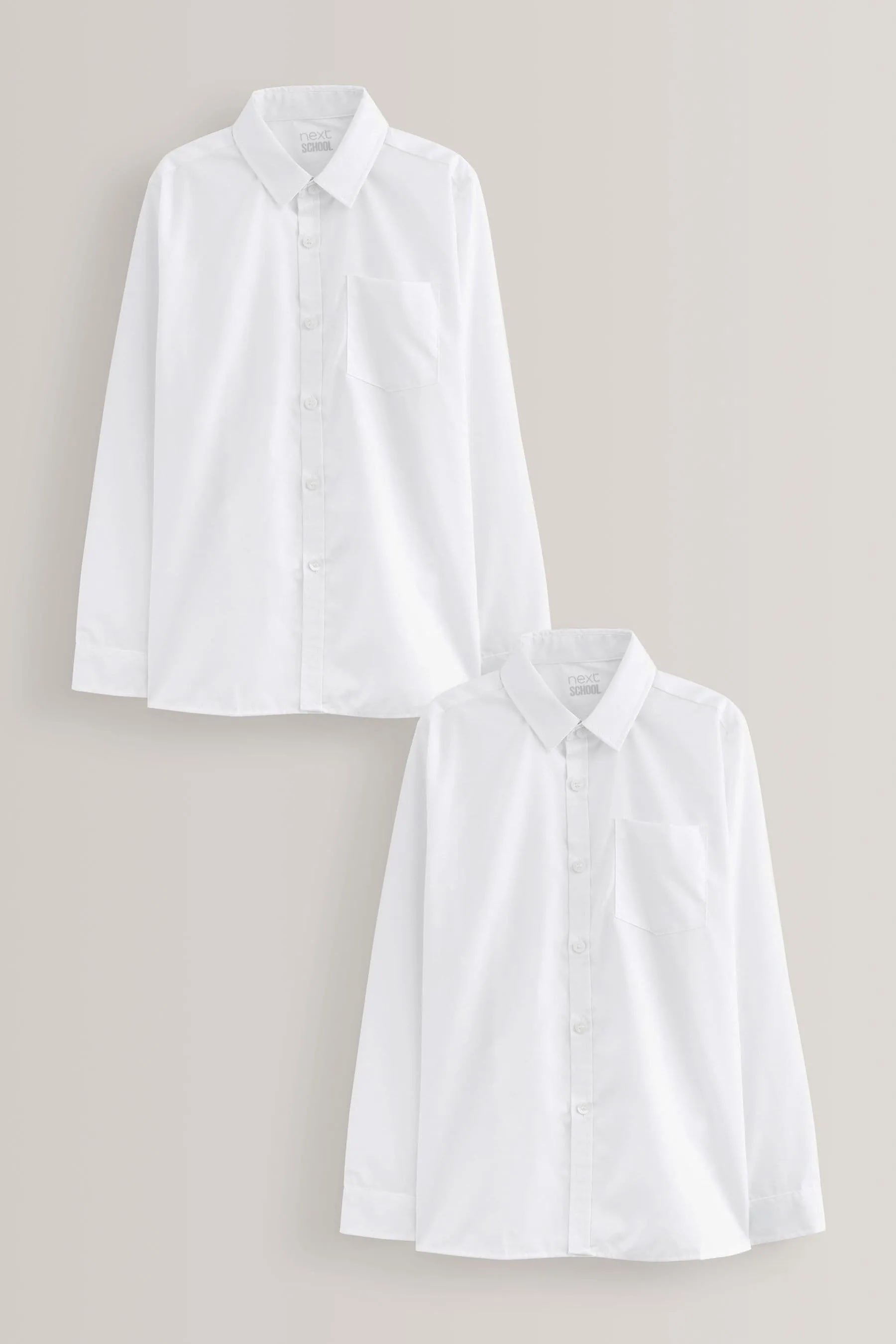BLANCO  PACK DE 2 CAMISAS ESCOLARES FORMALES DE MANGA LARGA (317 AñOS)