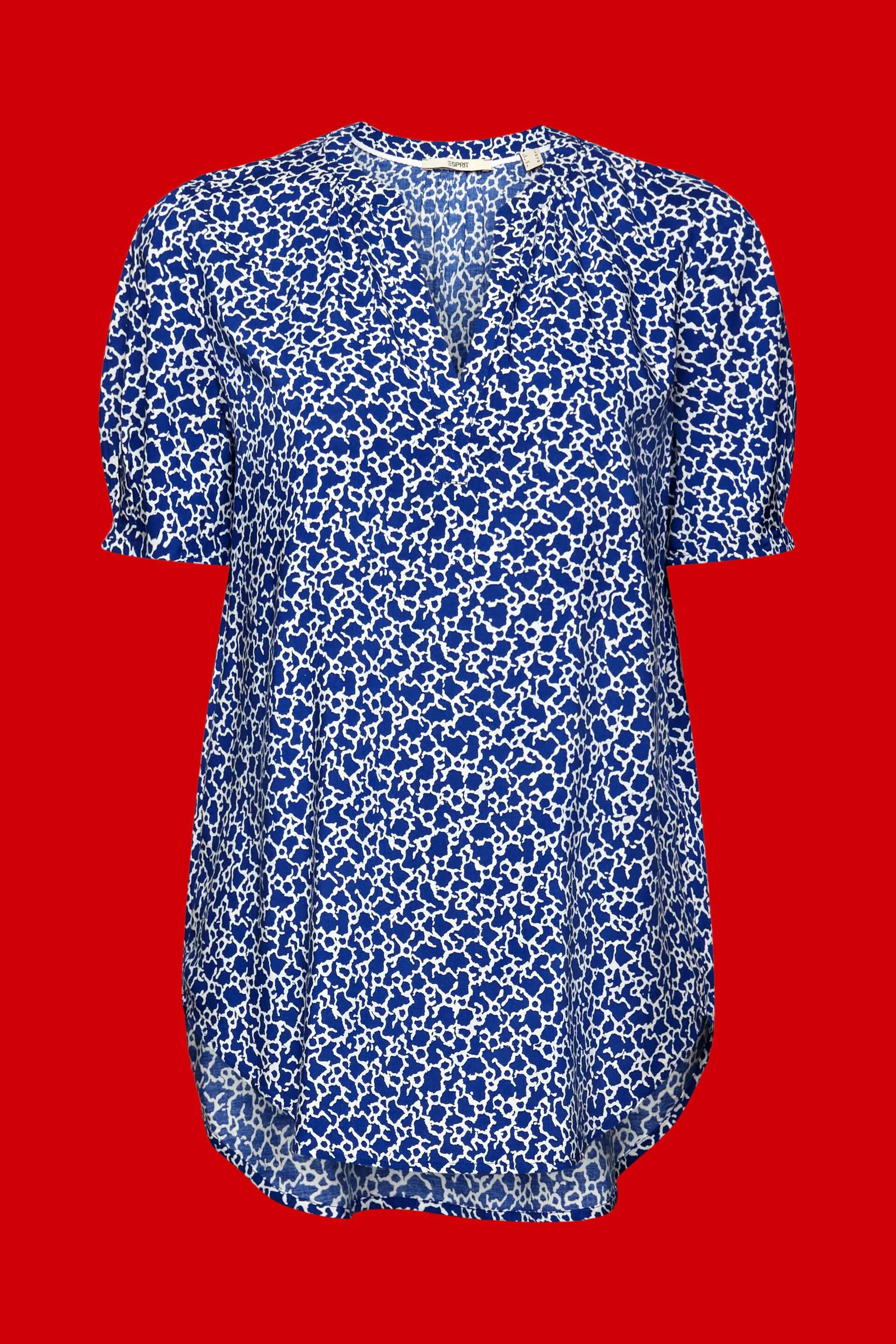 Blusa de cuello en pico con estampado floral