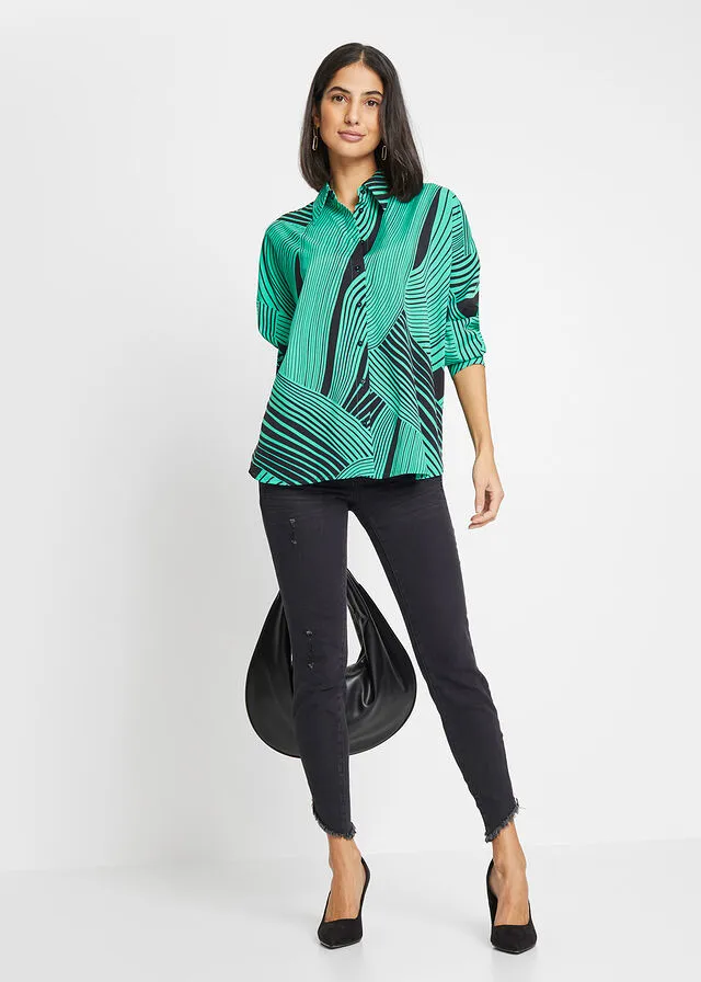 BLUSA VERDENEGRO CON ESTAMPADO GRáFICO