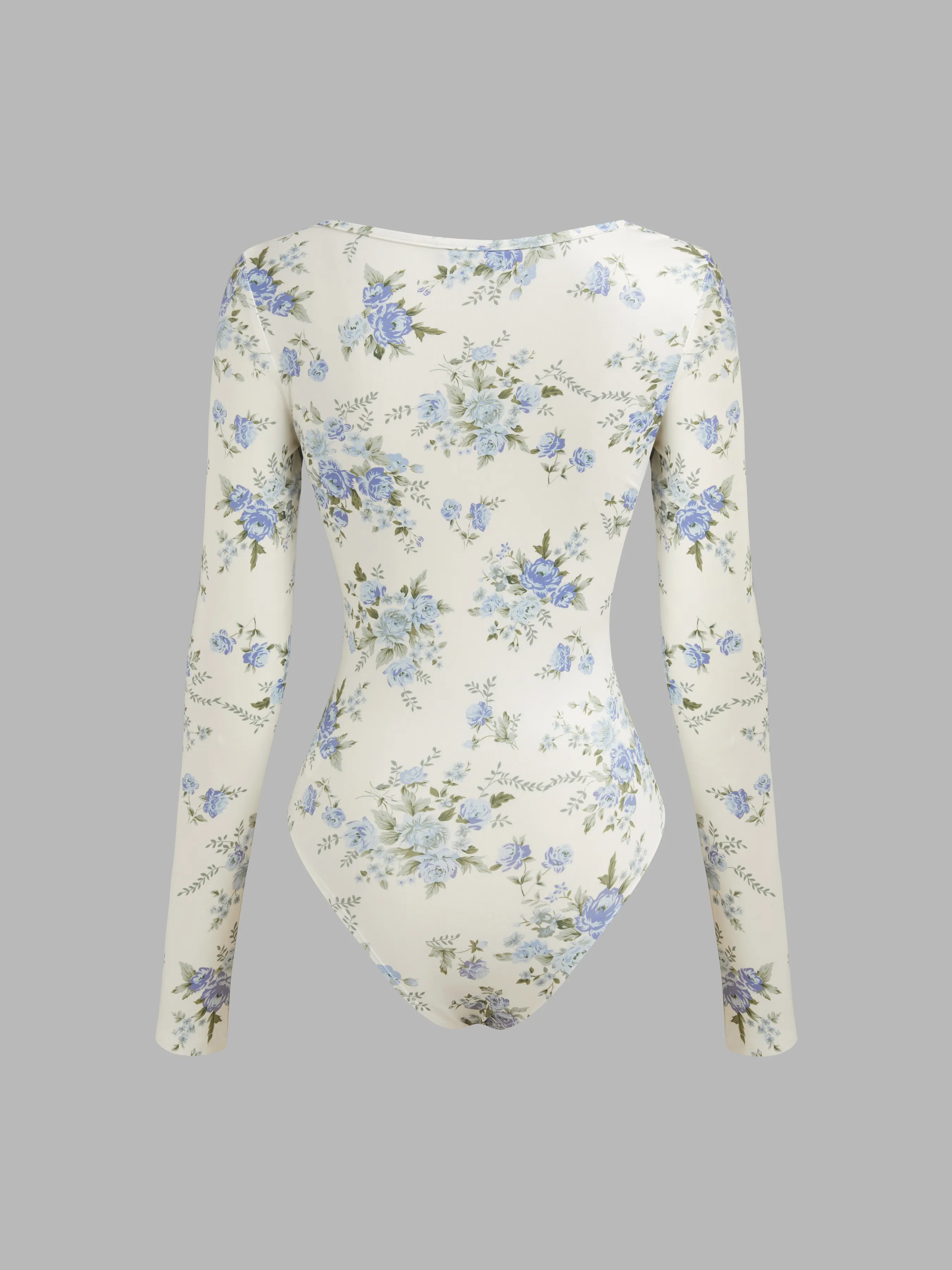 Body con corpiño fruncido de cuello cuadrado y estampado floral