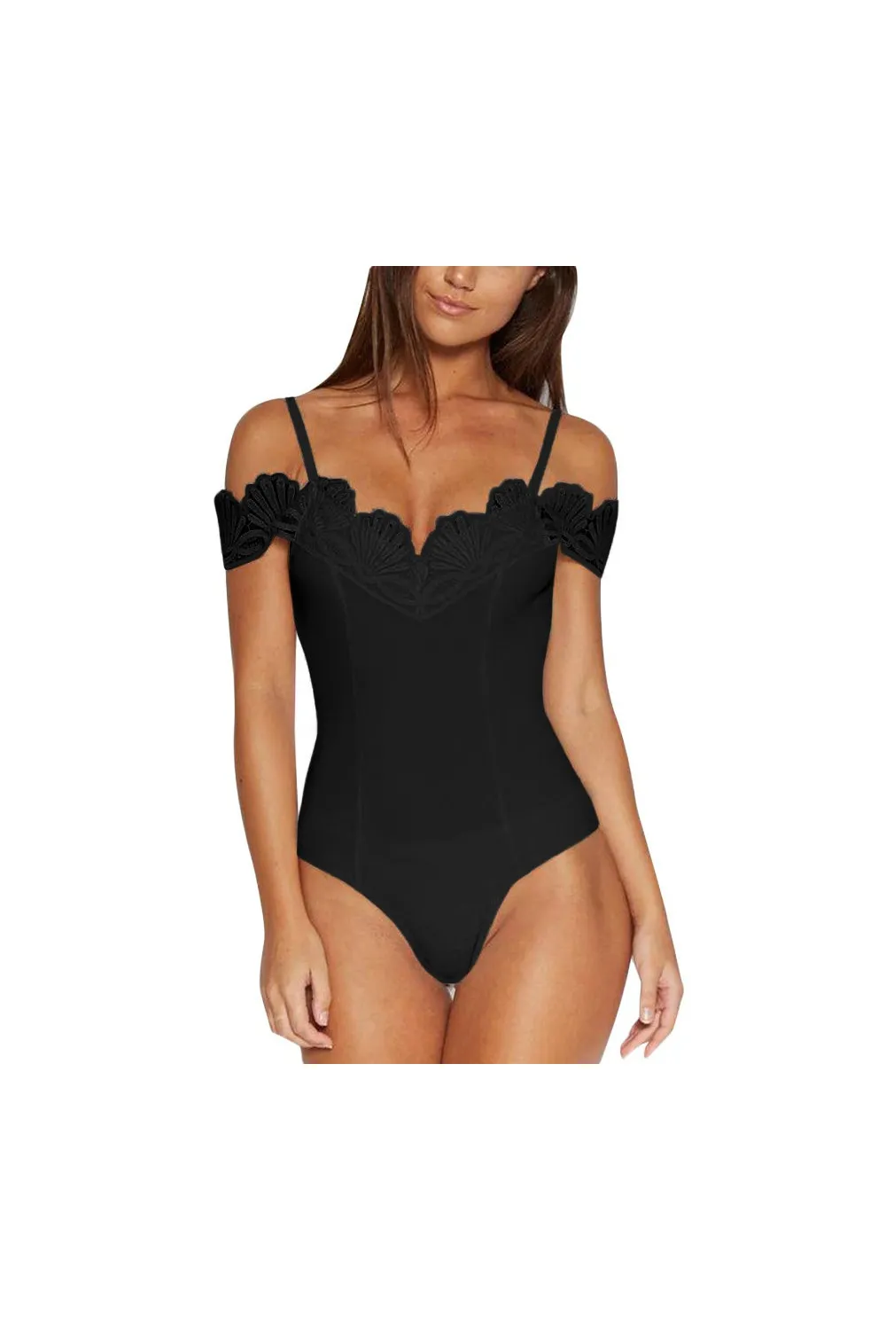 Body negro con bordado